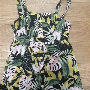 Pink martini - Tropical Leaf Print midi dress